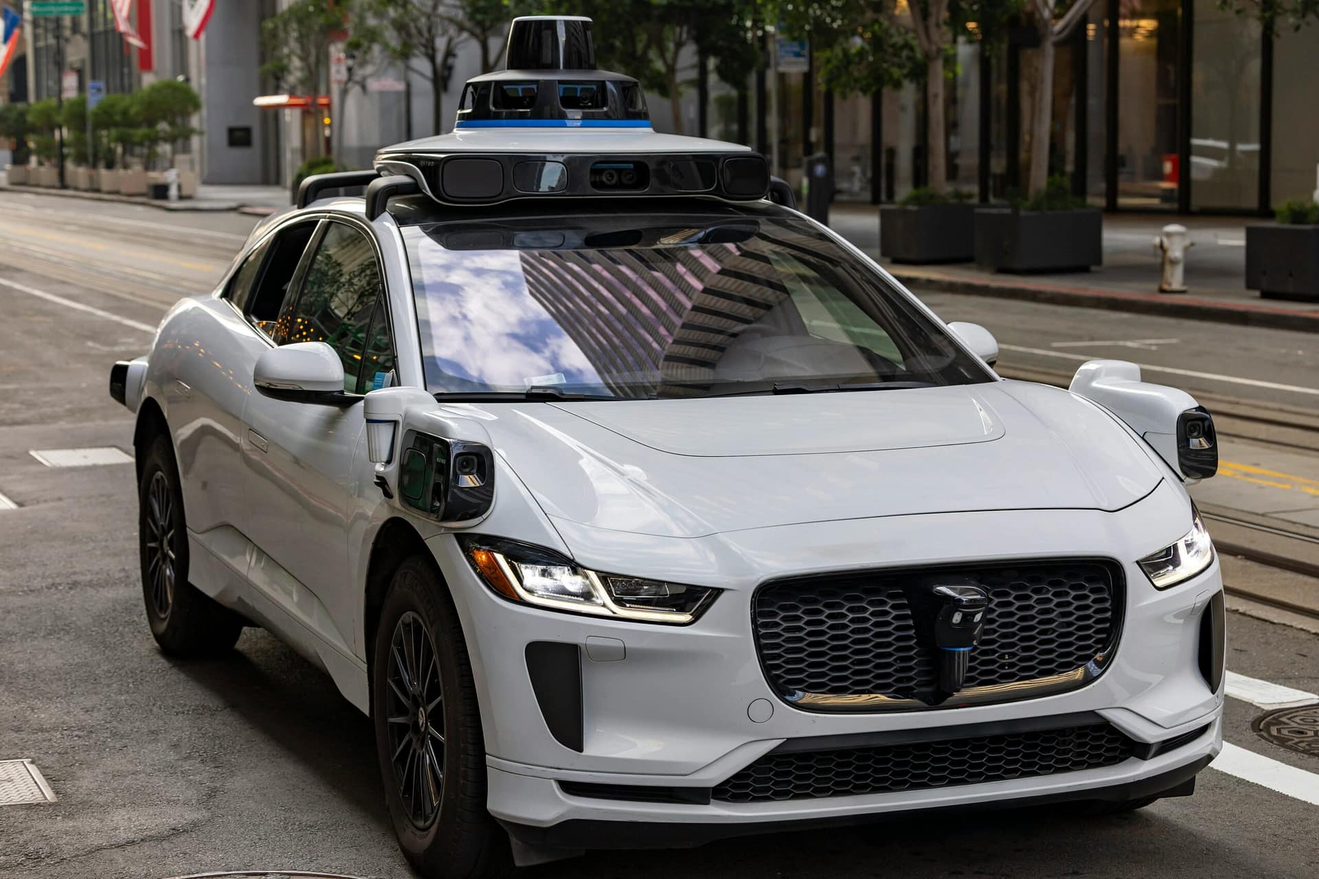 Self Driving white Car