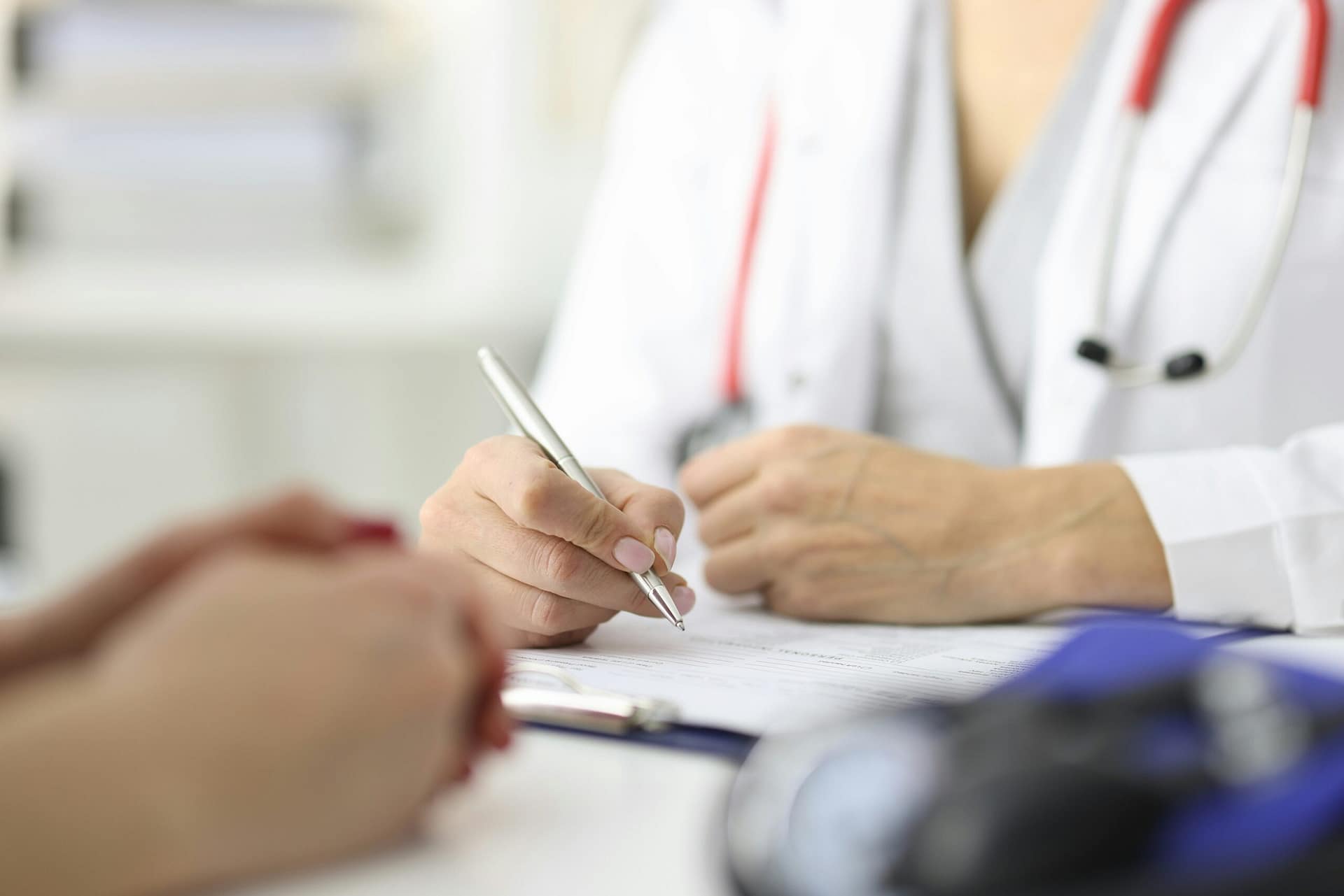 doctor at paper work
